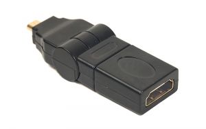 Переходник PowerPlant micro HDMI AM - HDMI AF, 360 градусов CA910618