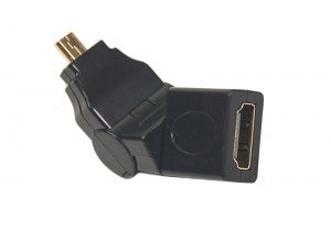 Переходник PowerPlant micro HDMI AM - HDMI AF, 360 градусов CA910618