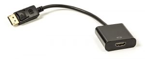 Кабель-переходник PowerPlant DisplayPort - HDMI, 0.15 м, черный CA910830