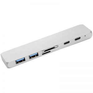 USB-хаб PowerPlant Type-C - HDMI 4K, USB 3.0, USB Type-C, SD, microSD CA911684