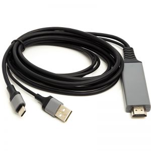 Кабель PowerPlant HDMI (M) - USB (AM) / Type-C (M), 1 м CA912025