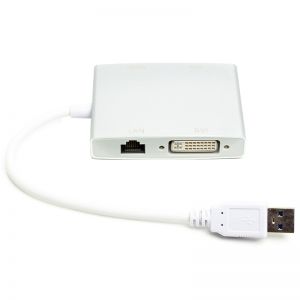 Переходник PowerPlant USB 3.0 - HDMI, DVI, VGA, RJ45 Gigabit Ethernet CA912087