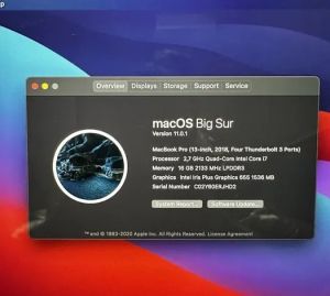 Ноутбук Apple MacBook Pro 13" Space Gray 2018 16/256/i7(2.7) 6968 (Z0V7000L6) Уцінка
