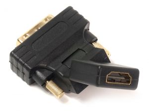 Переходник PowerPlant HDMI AF - DVI (24+1) AM, 360 градусов KD00AS1301