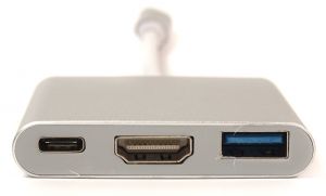 Кабель-переходник PowerPlant USB C-Type - HDMI/USB Multiport Adapter для MacBook 12, 0.15m KD00AS1306