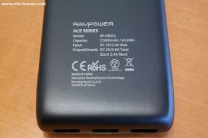 УМБ RAVPower 22000mAh 5.8A Output 3-Port Power Bank (2.4A Input, Triple iSmart 2.0), Black RP-PB052