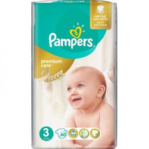 Подгузник Pampers Premium Care Midi Размер 3 (5-9 кг) 60 шт (4015400274780)