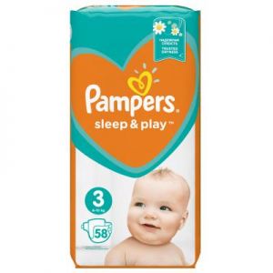 Подгузник Pampers Sleep Play Midi Размер 3 (6-10 кг), 58 шт (4015400224211)