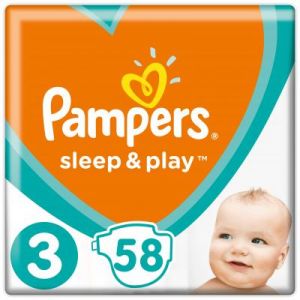 Подгузник Pampers Sleep Play Midi Размер 3 (6-10 кг), 58 шт (4015400224211)