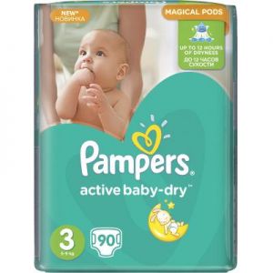 Подгузник Pampers Active Baby-Dry Midi Размер 3 (5-9 кг), 90 шт (4015400736226)