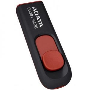 USB флеш накопитель A-DATA 64GB C008 Black+Red USB 2.0 (AC008-64G-RKD)