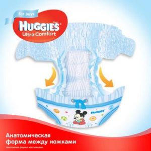 Подгузник Huggies Ultra Comfort 4 Mega для мальчиков (8-14 кг) 66 шт (5029053543611)