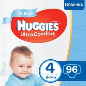 Подгузник Huggies Ultra Comfort 4 Box для мальчиков (8-14 кг) 96 шт (5029053565651)