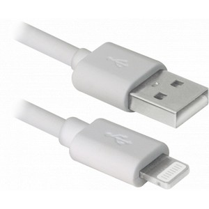 Дата кабель USB 2.0 AM to Lightning 3.0m ACH01-10BH white Defender (87466)