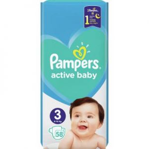Подгузник Pampers Active Baby Midi Размер 3 (6-10 кг), 58 шт. (8001090949707)