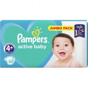 Подгузник Pampers Active Baby Maxi Plus Размер 4+ (10-15 кг), 62 шт. (8001090948335)