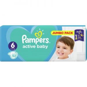 Подгузник Pampers Active Baby Extra Large Размер 6 (13-18 кг), 52 шт. (8001090948533)