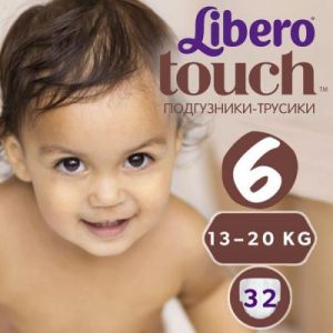 Подгузник Libero Touch 6 (13-20 кг) 32 шт (7322540770254)