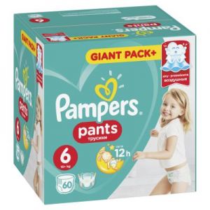 Подгузник Pampers трусики Pants Extra Large Размер 6 (15+ кг), 60 шт (8001090995179)