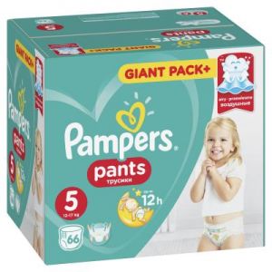Подгузник Pampers трусики Pants Junior Размер 5 (12-17 кг), 66 шт (8001090994851)