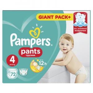 Подгузник Pampers трусики Pants Maxi Размер 4 (9-15 кг), 72 шт (8001090994530)