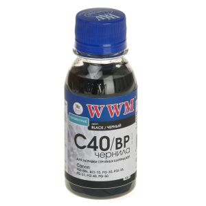 Чернила WWM CANON PG40/50/PGI5/BCI15 BlackPigment (C40/BP-2) ― 