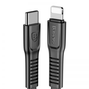 АЗП Baseus Car Charger Small Screw Series USB+Type-C 3.4A + USB-C/Lightning Cable Black