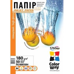 Бумага ColorWay A4 (ПГ180-50) (PG180050A4) ― 