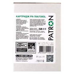 Картридж PATRON HP LJ CE278A/CANON 728 GREEN Label (PN-78A/728GL)