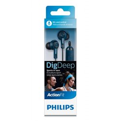 Наушники PHILIPS SHQ2405 ActionFit Mic Blue (SHQ2405BL/00)