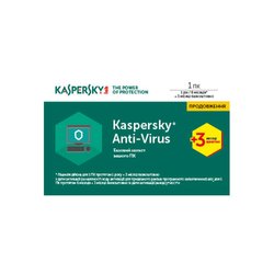 Программная продукция Kaspersky Anti-Virus 1 ПК 1 год + 3 мес Renewal Card (KL1171OOABR17) ― 