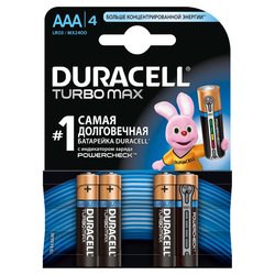 Батарейка Duracell AAA TURBO MAX LR03 * 4 (5000394069220 / 81549875) ― 