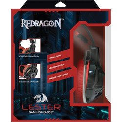 Наушники Defender Redragon Lester Black-Red (64205)