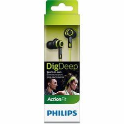 Наушники PHILIPS SHQ2400 ActionFit Carbon lime (SHQ2400CL/00)