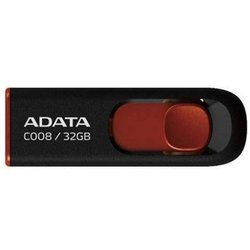 USB флеш накопитель A-DATA 32Gb C008 black+red (AC008-32G-RKD)