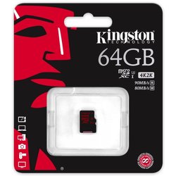 Карта памяти Kingston 64GB microSD class 10 UHS| U3 (microSDHC no adapter)