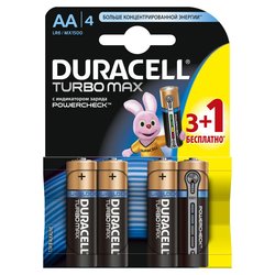 Батарейка Duracell AA TURBO MAX LR6 MN1500 * 3+1 (5000394007772 / 81528903) ― 