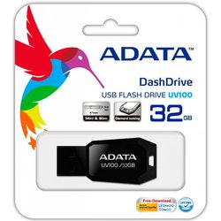 USB флеш накопитель A-DATA 32GB DashDrive UV100 Black USB 2.0 (AUV100-32G-RBK)