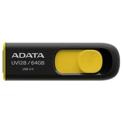 USB флеш накопитель A-DATA 64GB UV128 Black-Yellow USB 3.0 (AUV128-64G-RBY) ― 