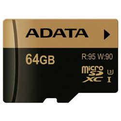 Карта памяти A-DATA 64GB microSD class 10 XPG UHS-I U3 (AUSDX64GXUI3-R)