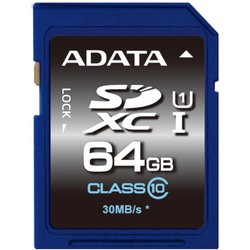 Карта памяти A-DATA 64GB SDXC class 10 UHS-I (ASDX64GUICL10-R)