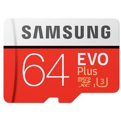 Карта памяти Samsung 64GB microSD class 10 EVO PLUS UHS-I (MB-MC64GA/RU) ― 