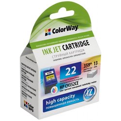 Картридж ColorWay HP №22XL color (C9352CE)ink level (CW-H22XL-I) ― 