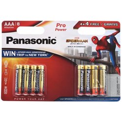 Батарейка PANASONIC AAA LR03 Pro Power Alkaline Spider Man * 8 (LR03XEG/8B4FSM)