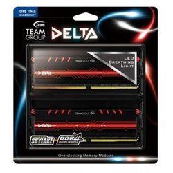 Модуль памяти для компьютера DDR4 16GB (2x8GB) 2400 MHz Delta Red LED Team (TDTRD416G2400HC15ADC01)
