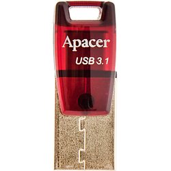 USB флеш накопитель Apacer 32GB AH180 Red Type-C Dual USB 3.1 (AP32GAH180R-1) ― 