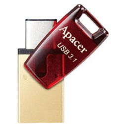 USB флеш накопитель Apacer 32GB AH180 Red Type-C Dual USB 3.1 (AP32GAH180R-1)