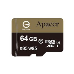 Карта памяти Apacer 64GB microSDHC UHS-I (95/85) U3 Class10 w/0 Adapter RP (AP64GMCSX10U4-R) ― 