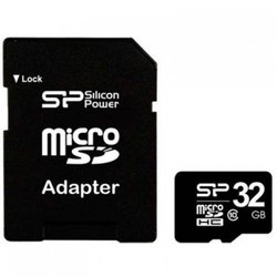 Карта памяти Silicon Power 32Gb microSDHC class 10 (SP032GBSTH010V10SP) ― 