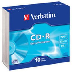 Диск CD Verbatim 700Mb 52x Slim case 10шт Extra (43415) ― 
